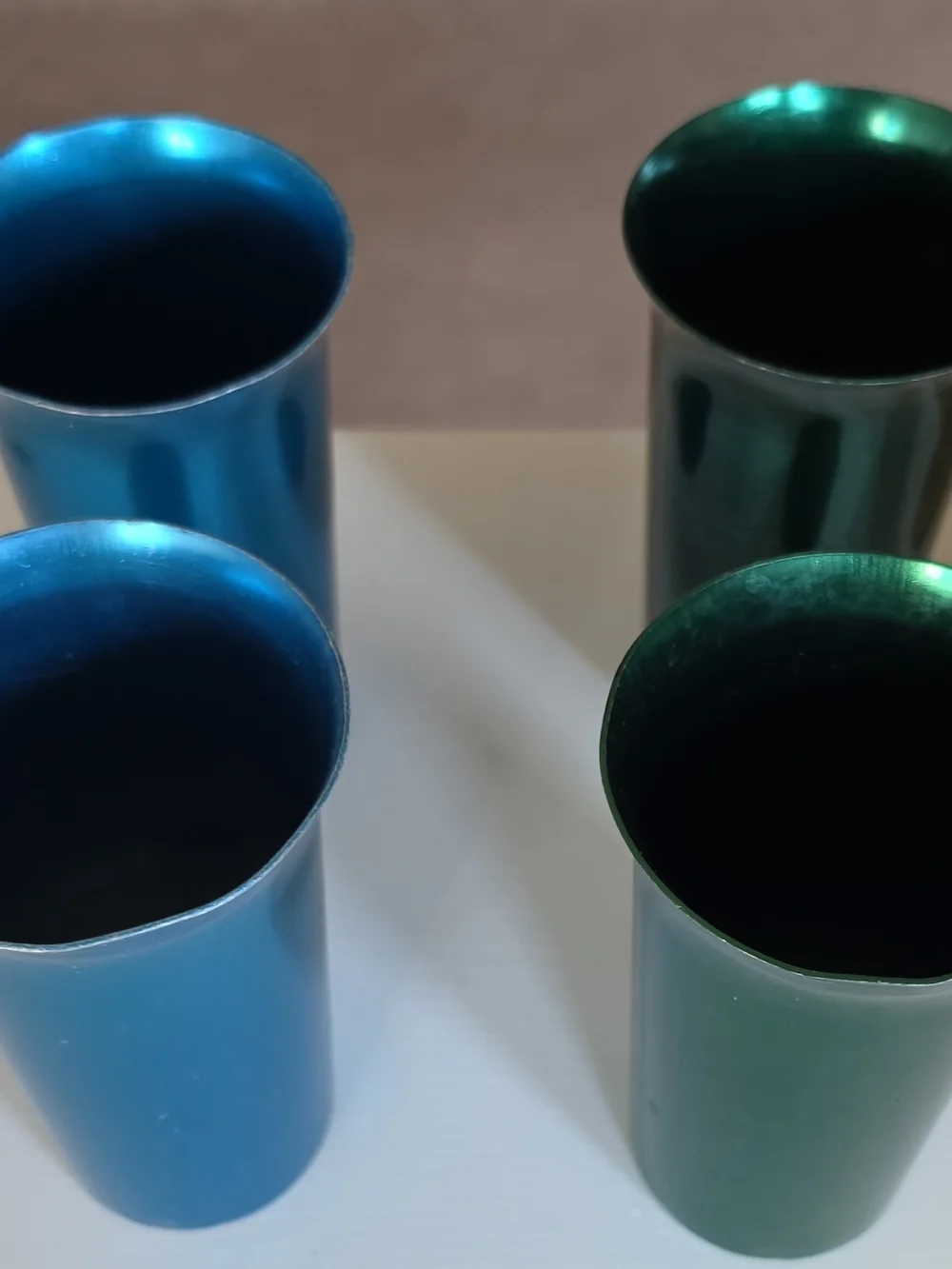 Color Craft Aluminum Tumbler Set 8pc 12 oz Stackable Flared Rim Multicolor
